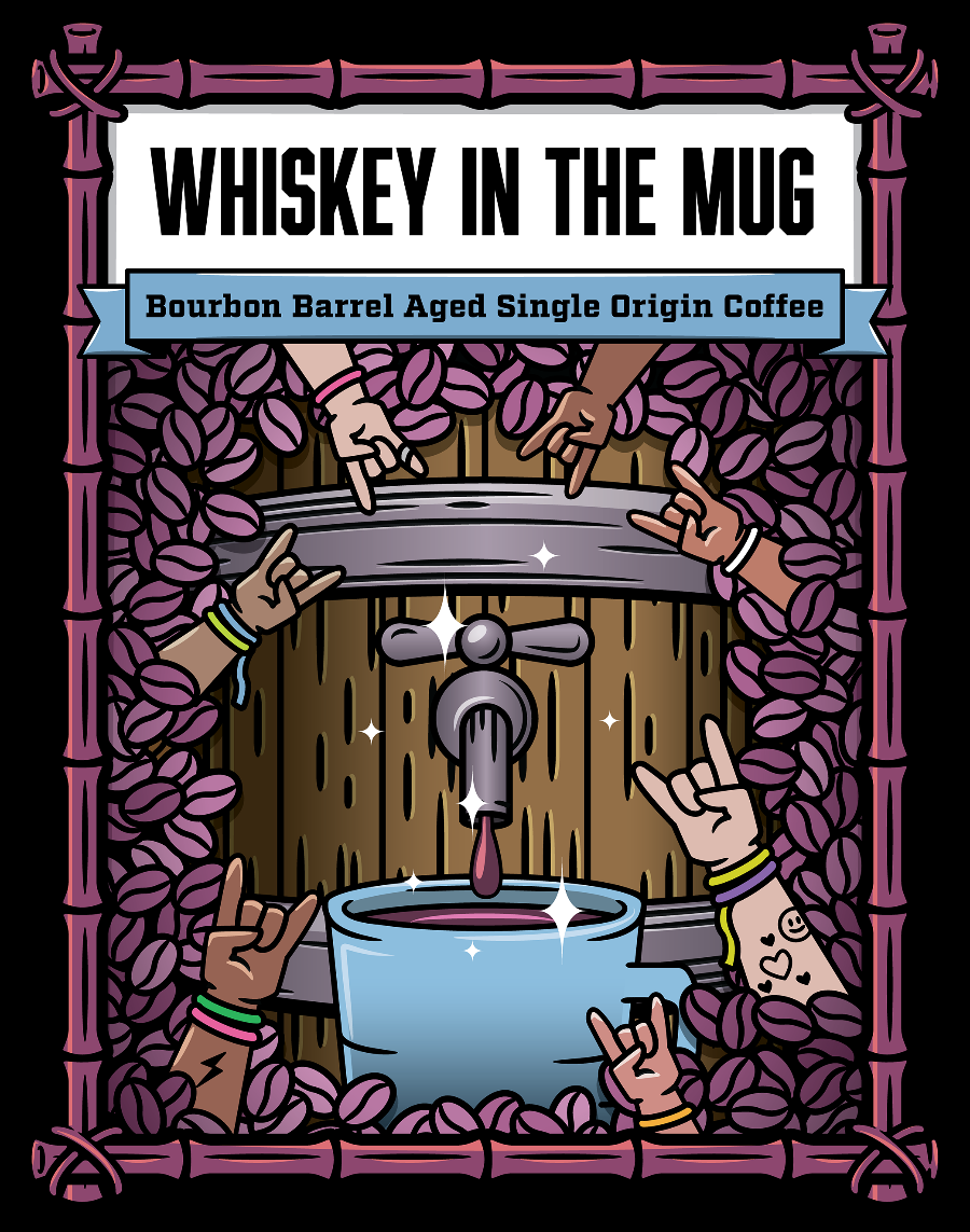 Whiskey in the Mug, Bourbon Barrel Aged Coffee, Compulsion Coffee, compulsioncoffee.com